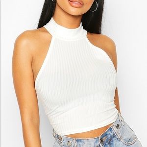 TWO⚡️B&W BooHoo Petite Rib Racer Vests Bundle